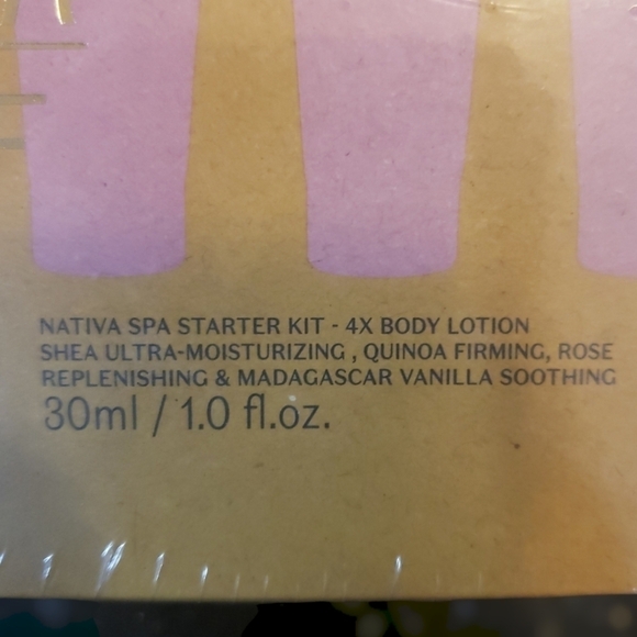 Nativa Spa Starter Kit NIB 4 Body Lotions Natural Vegan Cruelty Free - Picture 4 of 5